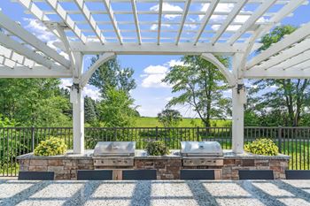 Outdoor bar with pergola